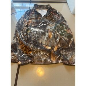 Realtree Edge Camo Quarter Zip Pullover Fleece Girls XL 16-18 Pink Stitching